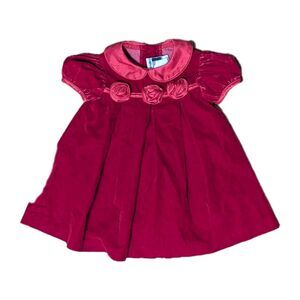 Vintage Brooke Lindsay Baby Girls Red Vintage Dress Size 12 Months